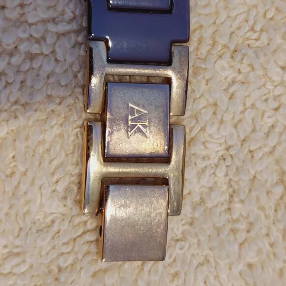 NIB ANNE KLEIN ROSE GOLD TONE BROWN CERAMIC WATCH WITH SWAROVSKI CRYSTALS NIB ANNE KLEIN ROSE GOLD TONE BROWN CERAMIC WATCH WITH  main image 3